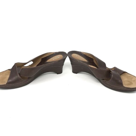 Clarks Brown Leather Sandals - Picture 3 of 8